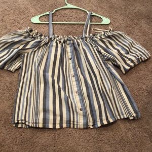 Primark Striped Off the Shoulder Top